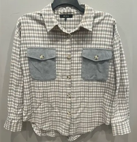 Oversized Flannel Shacket Blue Size M