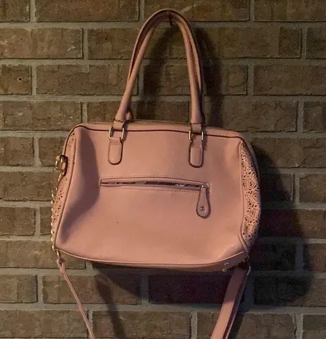 Andrew Marc Pink Tote with Luxurious Texture and Tassel Charm