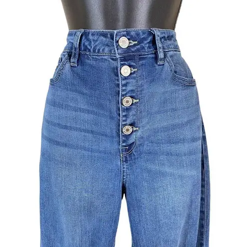 KanCan Women’s Estilo Distressed & Frayed Button Fly Skinny Jeans Blue Size undefined