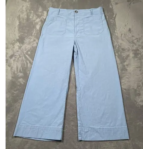 Maeve Pants Womens 34 Blue The Colette Wide Leg High Rise Stretchy Classic