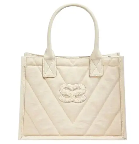 Sandro NWT Kabash Quilted Tote Bag Ecru White Medium Designer Bag