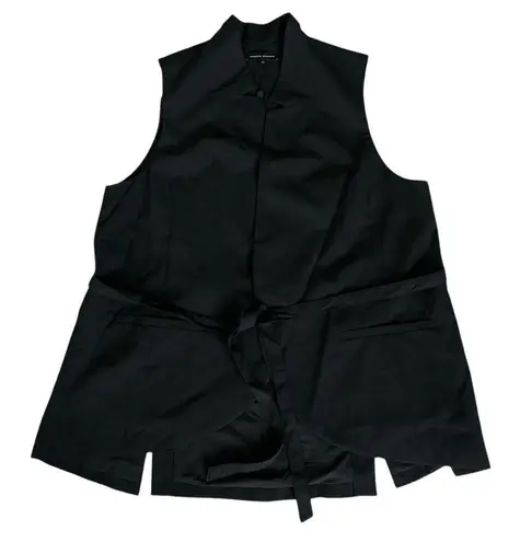 Universal Standard Jenny Black Wool Sleeveless Jacket Vest Tie Belt XS NEW