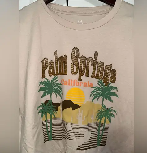 Organic Generation Palm Springs California Cropped T Shirt L NWOT Tan Size L