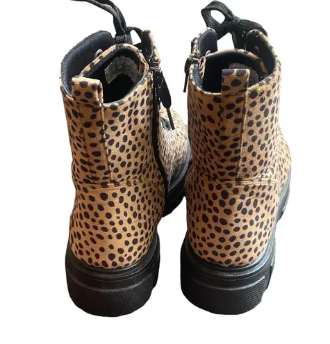 Olivia Miller Normie Leopard Print Combat Boots