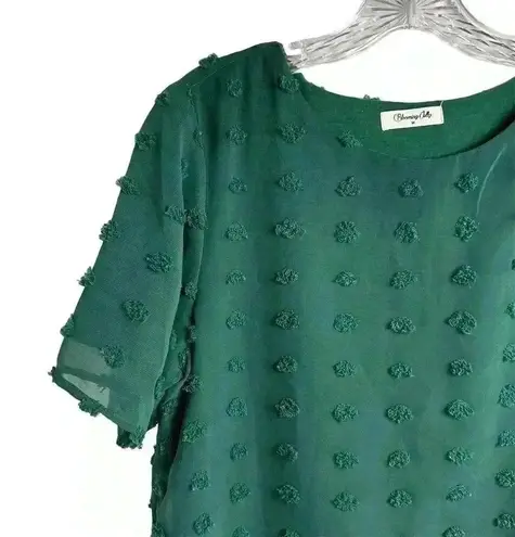 Blooming Jelly Women's Green Short Sleeve Blouse Size M Casual Top