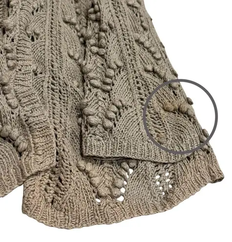 Unbranded Tan Knot Silk Blend Crochet Knit Coastal Cardigan Beach Coverup Size M Size M