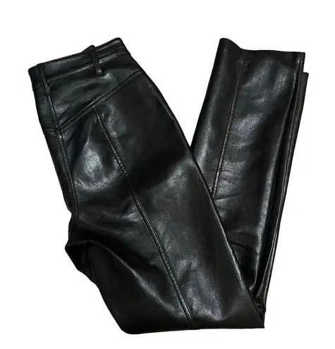 Aritzia Wilfred Rebel Faux Leather Straight Leg Pants Size 2 Black