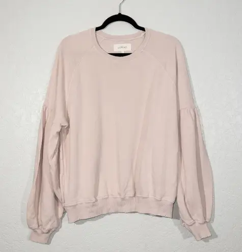 The Great Rose Water Bishop Sleeve Distressed Sweatshirt Size 2