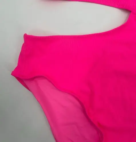 Solid & Striped Swimsuit SZ Large Cameron Cutout One Piece NWT Crinkle Rib Pink