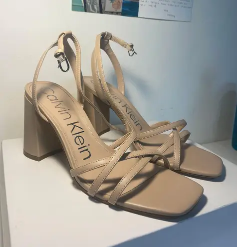 Calvin Klein Nude Strappy Heels