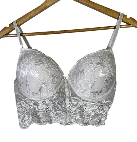 Marilyn Monroe Bra Womens 36C White Longline Sexy Lace Underwire Romantic Bridal