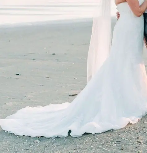 Mori Lee ivory strapless wedding dress