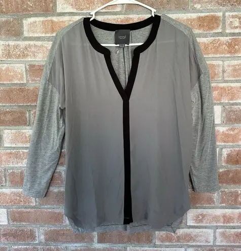 Lysse Contrast Millie Top Blouse Gray XS