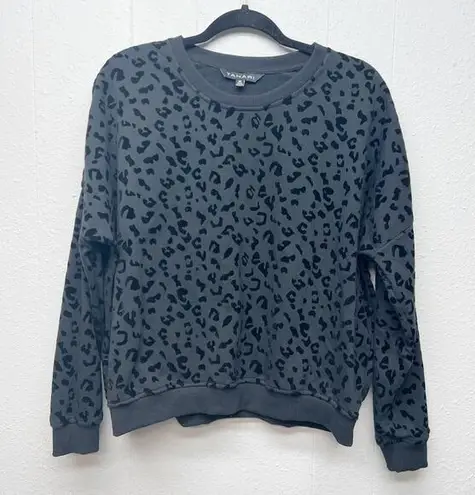 Tahari Animal Print Sweatshirt Womens Medium Casual Loungewear Walking Fitness