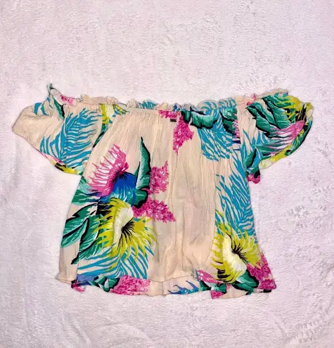 Rip Curl Womens  Floral Off The Shoulder Top size Small - Image 4