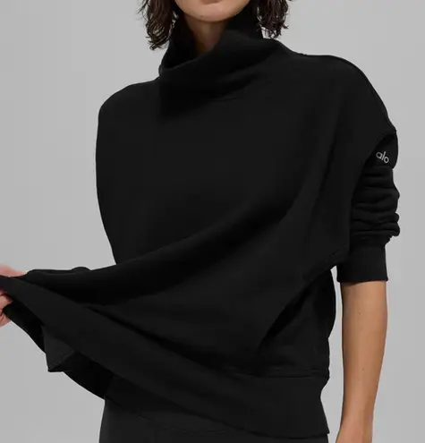 Alo Yoga Hazy Mock Neck Pullover Black XS
