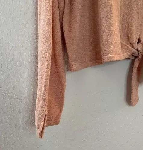 Barefoot Dreams Top CozyChic Ultra Lite Tie Front Lounge Pullover Pink Sz 1X EUC