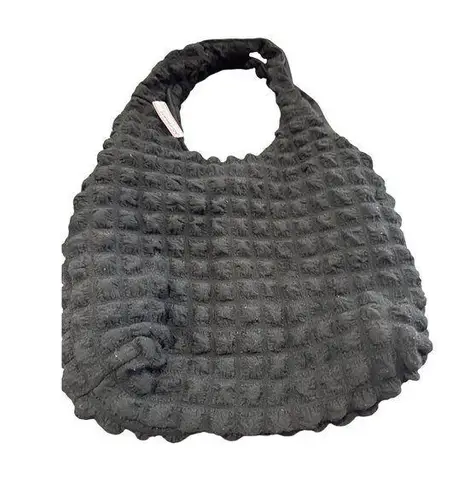 Black Textured Checker Pattern Womens Hobo Handbag SKU CS7945/T284660 Size L