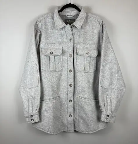 Natural Reflections Shirt Jacket Women 1X Heathered Gray Chore Outdoorsy Durable