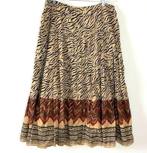 Ralph Lauren Vintage Lauren  Tiered Midi Maxi Skirt Large Western Bohemian Fall