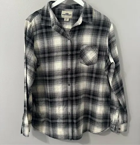 Women’s Northeast Outfitters Grey and Cream Flannel Size XL Black