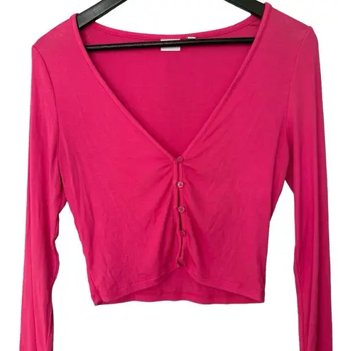 Aritzia Sunday Best Pink Ribbed Cardigan Top Size Large L - Image 2