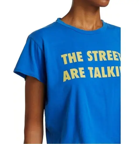 💕MOTHER💕 Rowdy Cut Off Tee ~ Streets are Talking Graphic Tee Small S NWT Blue