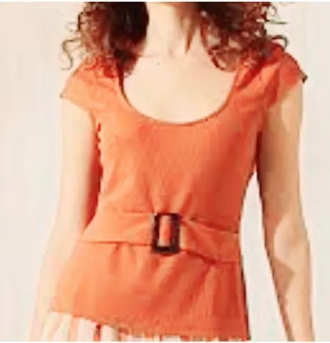 Maggy London Tangerine Cap Sleeve Silk Sweater Size 8