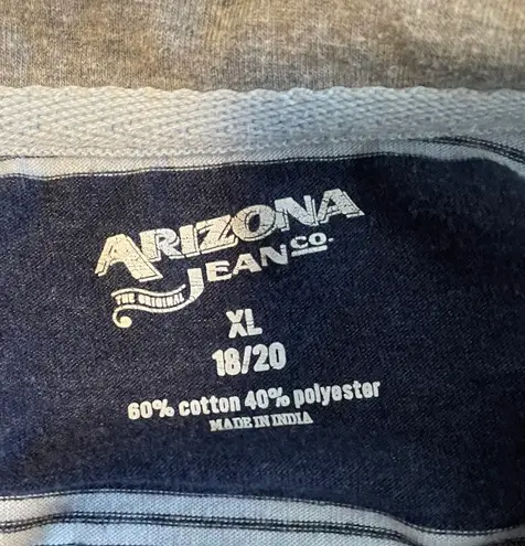 Arizona Jean Company Striped Polo Tee Crop Top