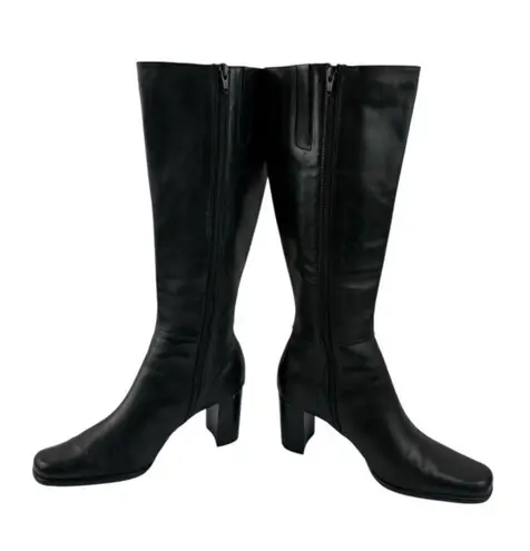 *Worthington Renee Boots Women’s Size 8 Black Leather Tall Classic Dark Acadamia