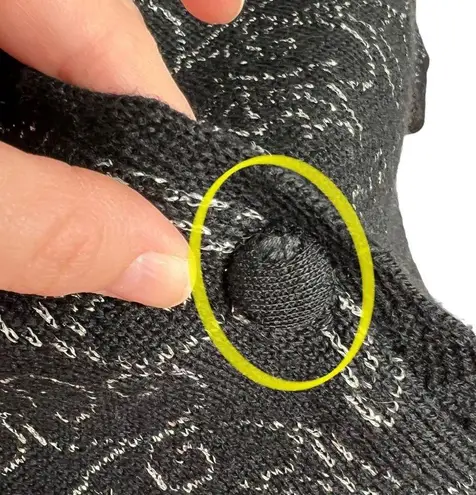 Vintage Angelli Zephyr Wool Black & Silver Floral Knit Cardigan