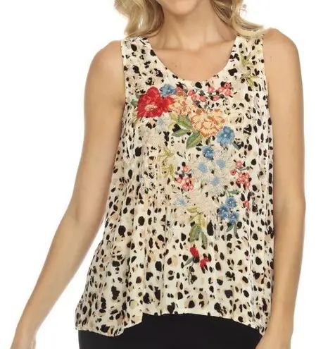 Johnny Was silk blend Velvet Swing Tank Top Boho NEW