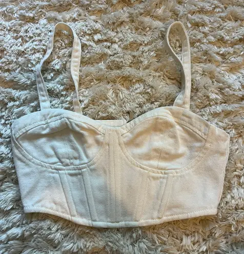 PacSun LA Hearts White Denim Corset Bra