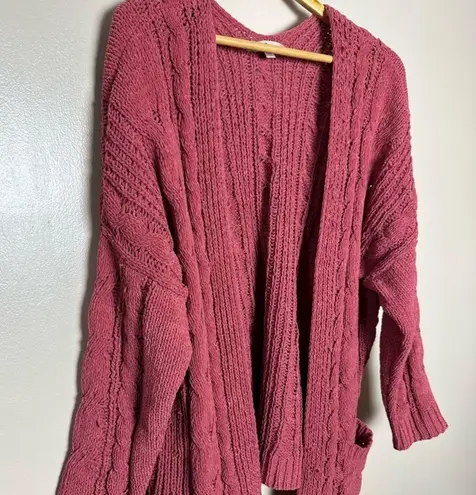 Love Tree CLEARANCE! Pink  Cozy Open Cardigan Size M EUC