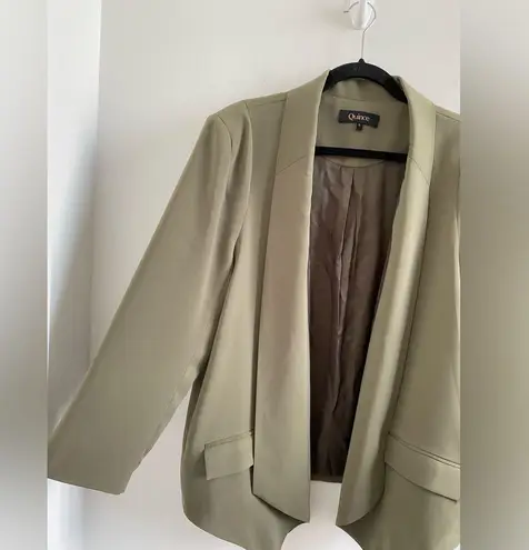 Quince Olive Green Stretch Crepe Women's Open Blazer Size Large
