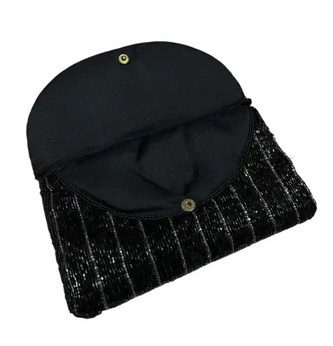 Vintage ADG Beaded Chevron Clutch – 80s/90s Rainbow Glam Black