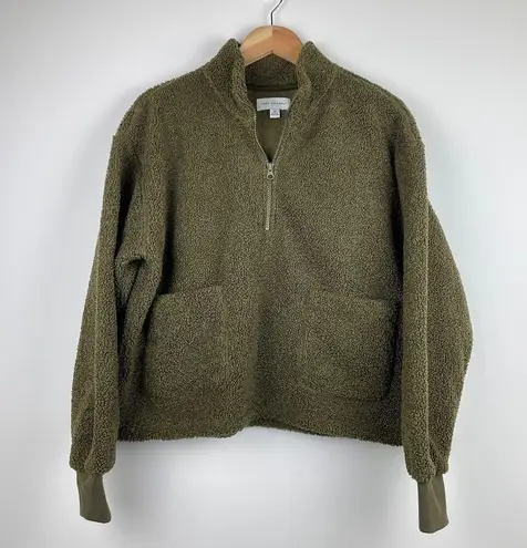 Free Assembly Women's Half Zip Faux Sherpa Sweatshirt