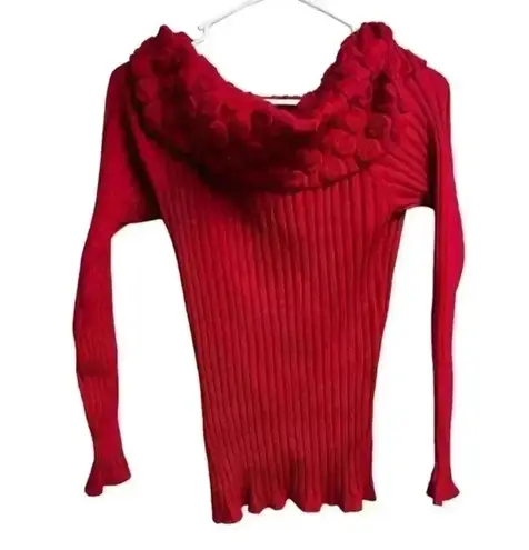 United States Sweaters Off the Shoulders Red Sweater Size Medium