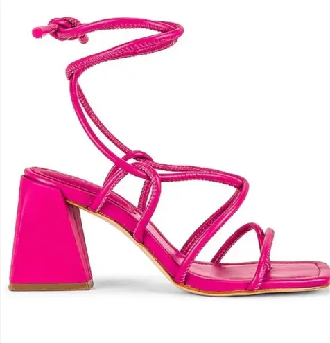Schutz Hot Pink Fernanda Tie Sandal High Heel Sandal 7.5