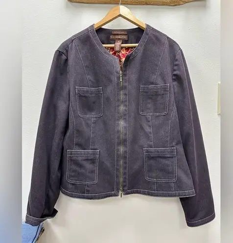 Bandolino EUC jacket, Sz 16, neutral, zip front, accent pockets, tailored fit