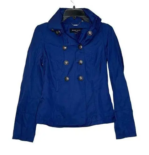 Black Rivet Jacket Size XS Blue Womens Button Up Lined Cotton Blend Hooded Coat