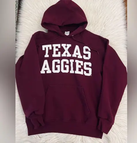 Texas Aggies Hoodie Small Maroon Hanes Ultimate Cotton Soft Warm NWOT