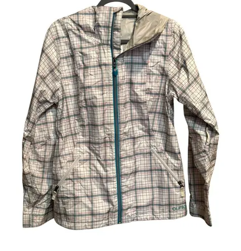 Burton Dry Ride Women's Large Winter Coat Cool Flavors White Multi Color Check