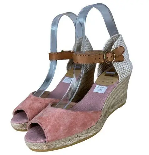 Kanna Made in Spain Pink Leather Espadrille Wedge Heel EU 36 US 6 NEW with Tags