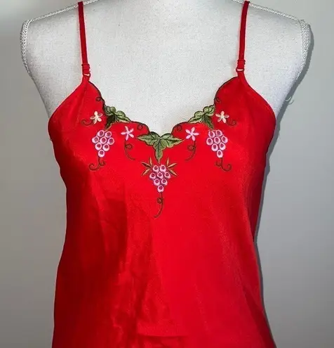 Strawberry Dream Silk Blend Slip Dress Red