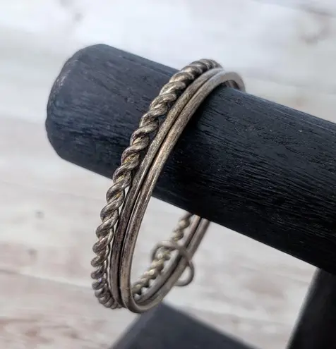 Vintage Bracelet 3 Bangles Linked Together