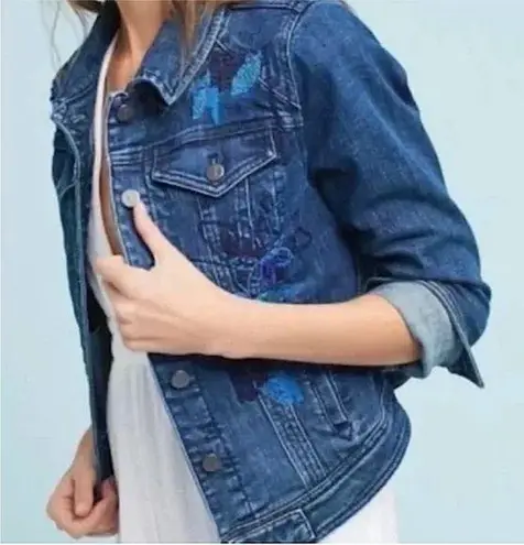 Pilcro and the Letterpress Anthropologie Pilcro Beaded Embroidered Denim Jacket