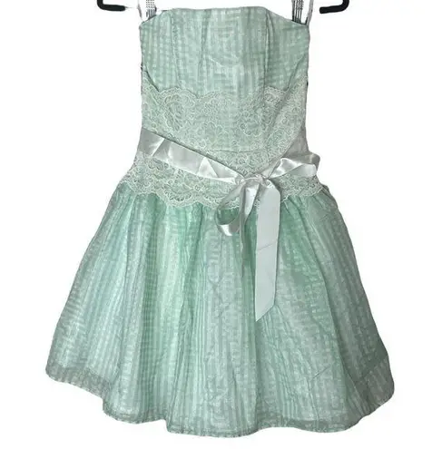 Gunne Sax Jessica McClintock Vintage Lace Plaid Dress Size 3/4