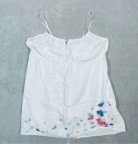 Cacique Babydoll Embroidered Butterflies White Unlined Sleep Top Plus Size 18/20