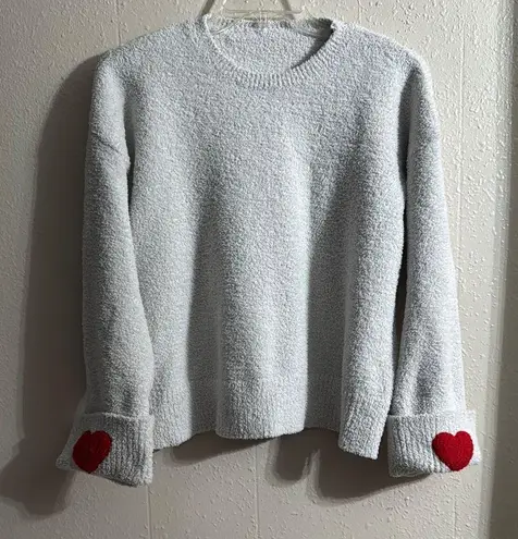 Cozy Sweater with Red Heart Accents Size 2X